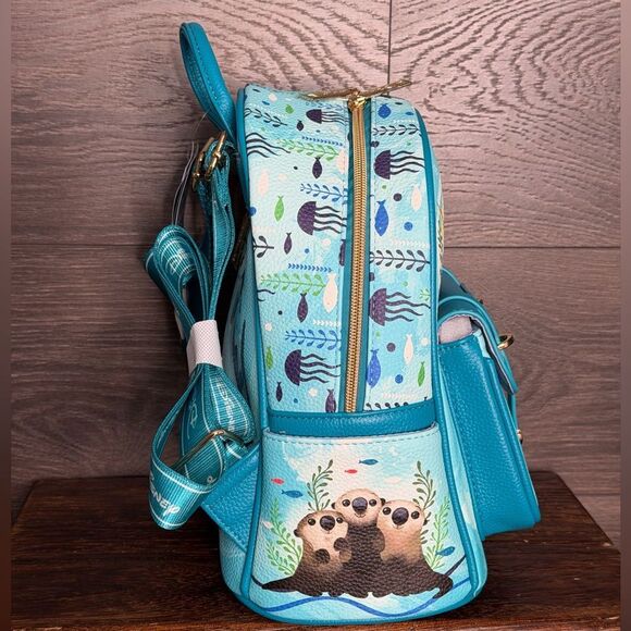 WondaPop Disney Finding Dory 11" Vegan Leather Mini Backpack in Blue. NWT - Picture 9 of 13